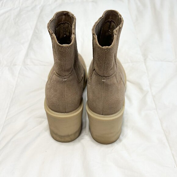 Dolce Vita Caster H2O Waterproof Platform Suede Ankle Boots Tan Size 8 EUC - Picture 7 of 10